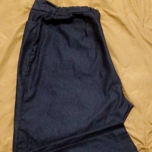 Straight leg, cropped, slimming pull-on work pants